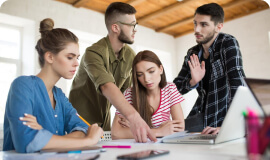 Developer working on a responsive website